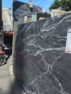 New dual finish granite in stock @angelosmarblephila
 An affordable granite in polished or leather that mimics a soapstone without the price point or maintenance. #blackforestgranite #leatherfinish #polishedgranite
#soapstonelook #slabyard